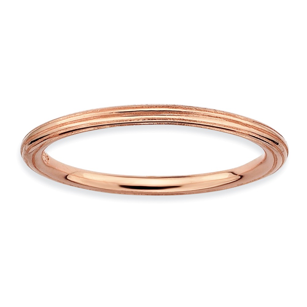 1.5mm Stackable 14K Rose Gold Plated Silver Simply Elegant Band