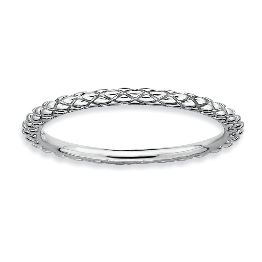 1.5mm Stackable Sterling Silver Crisscross Band