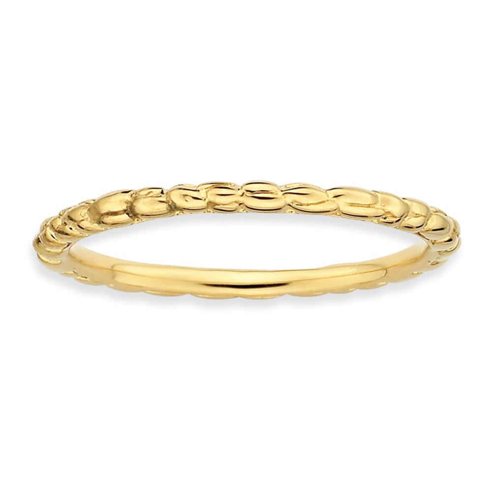 1.5mm Stackable 14K Yellow Gold Plated Silver Band