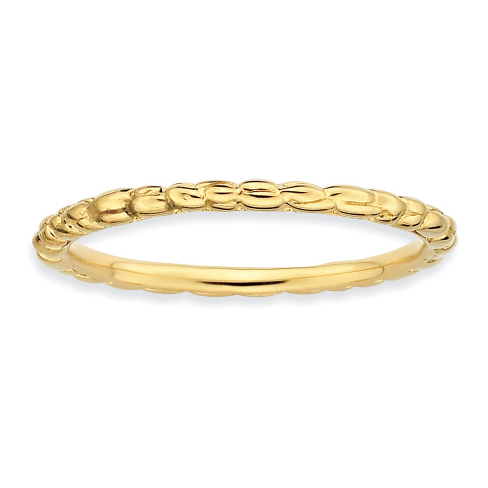 1.5mm Stackable 14K Yellow Gold Plated Silver Band