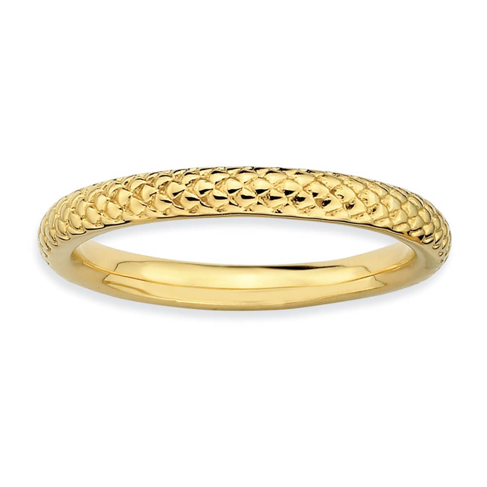 2.25mm Stackable 14K Yellow Gold Plated Silver Cable Band