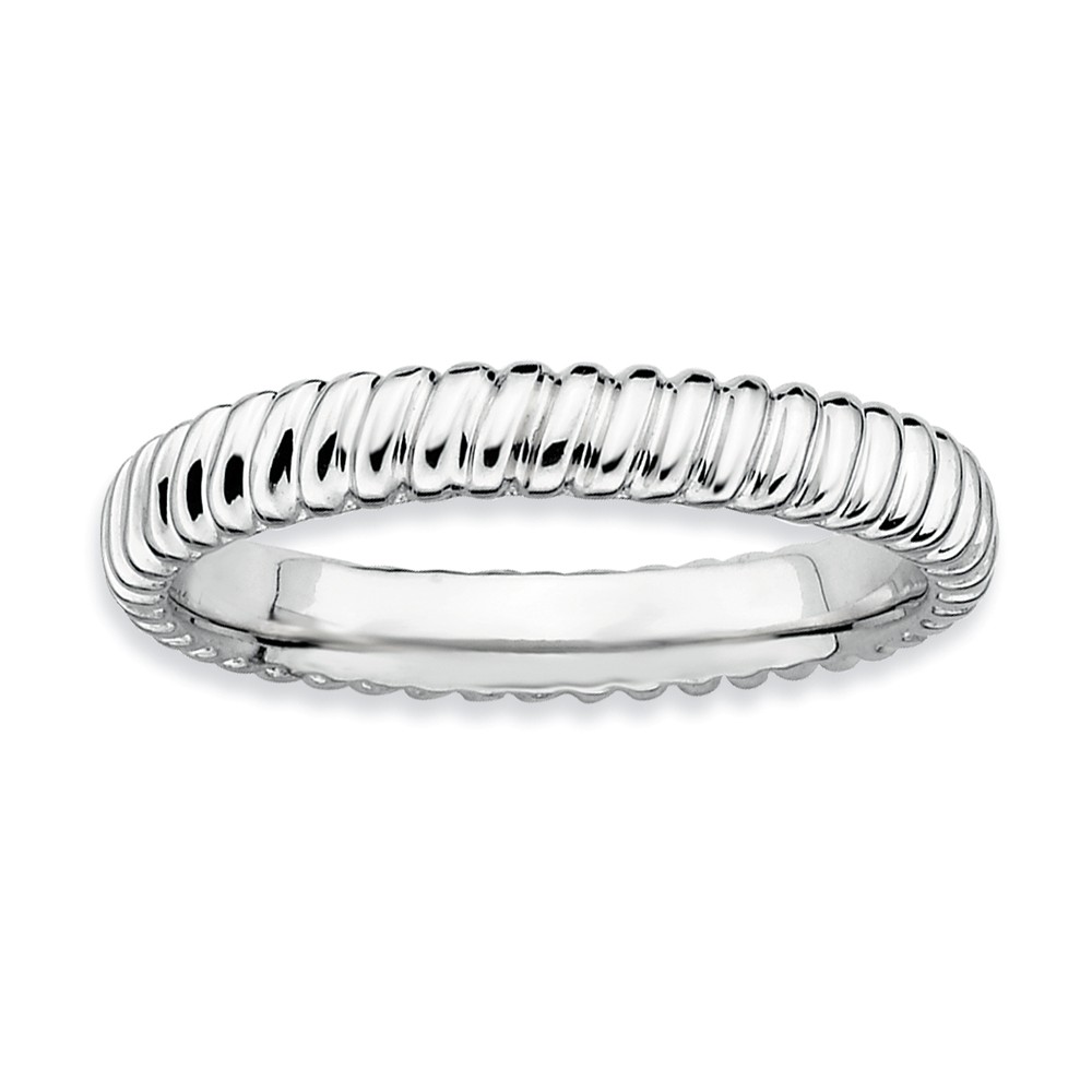 3.25mm Stackable Sterling Silver Fluted Band
