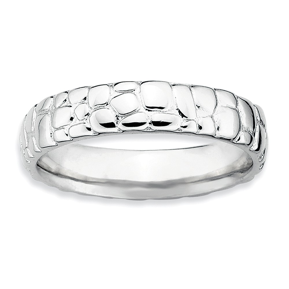 4.5mm Stackable Sterling Silver Cobblestone Band