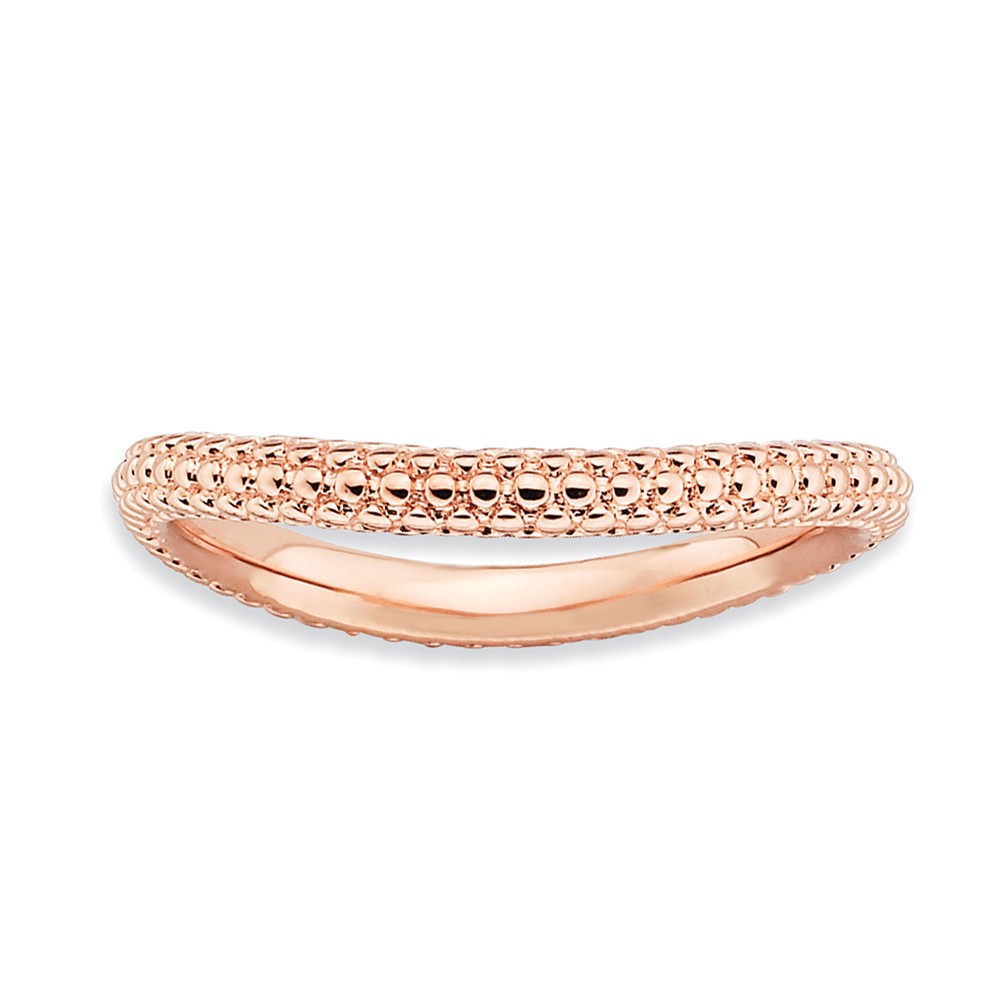 2.25mm Stackable 14K Rose Gold Plated Silver Curved Band