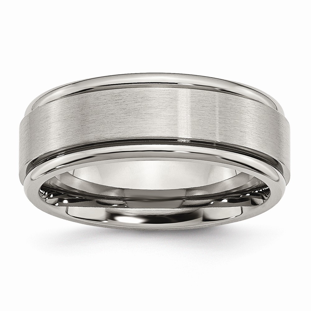 Titanium Ridged Edge 8mm Dual Finish Band