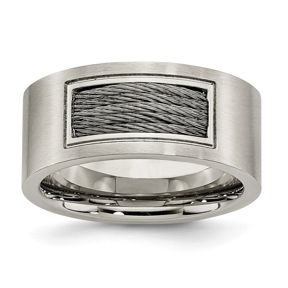 Stainless Steel 10mm Wire Inset Comfort Fit Band