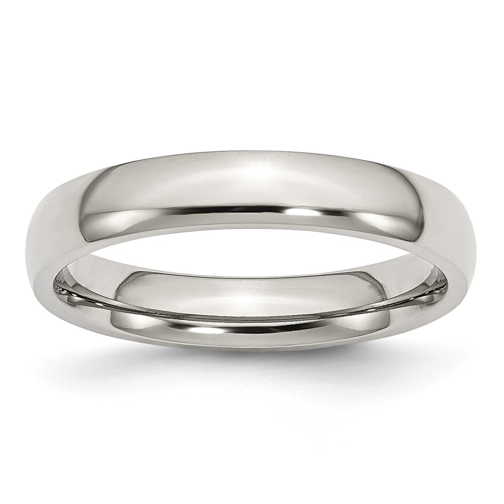 Stainless Steel Domed 4mm Polished Comfort Fit Band