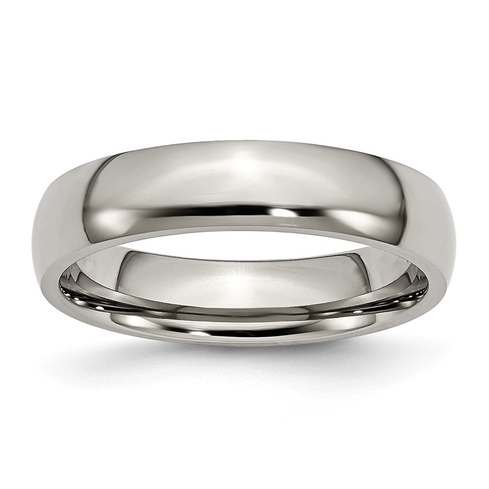 Titanium 5mm Polished Domed Comfort Fit Band