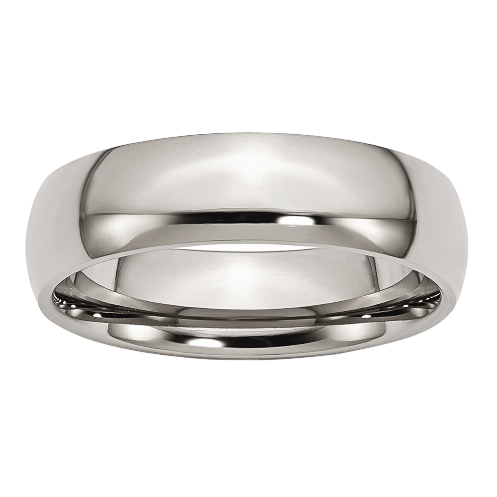 Titanium 6mm Polished Domed Comfort Fit Band