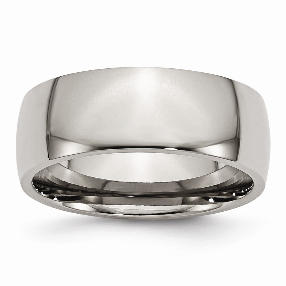 Titanium 8mm Polished Domed Comfort Fit Band