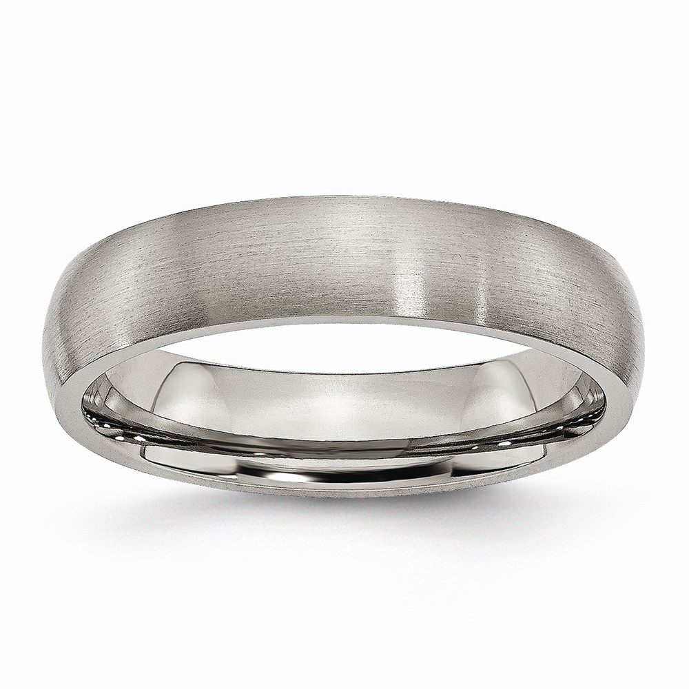 Titanium 5mm Brushed Domed Comfort Fit Band
