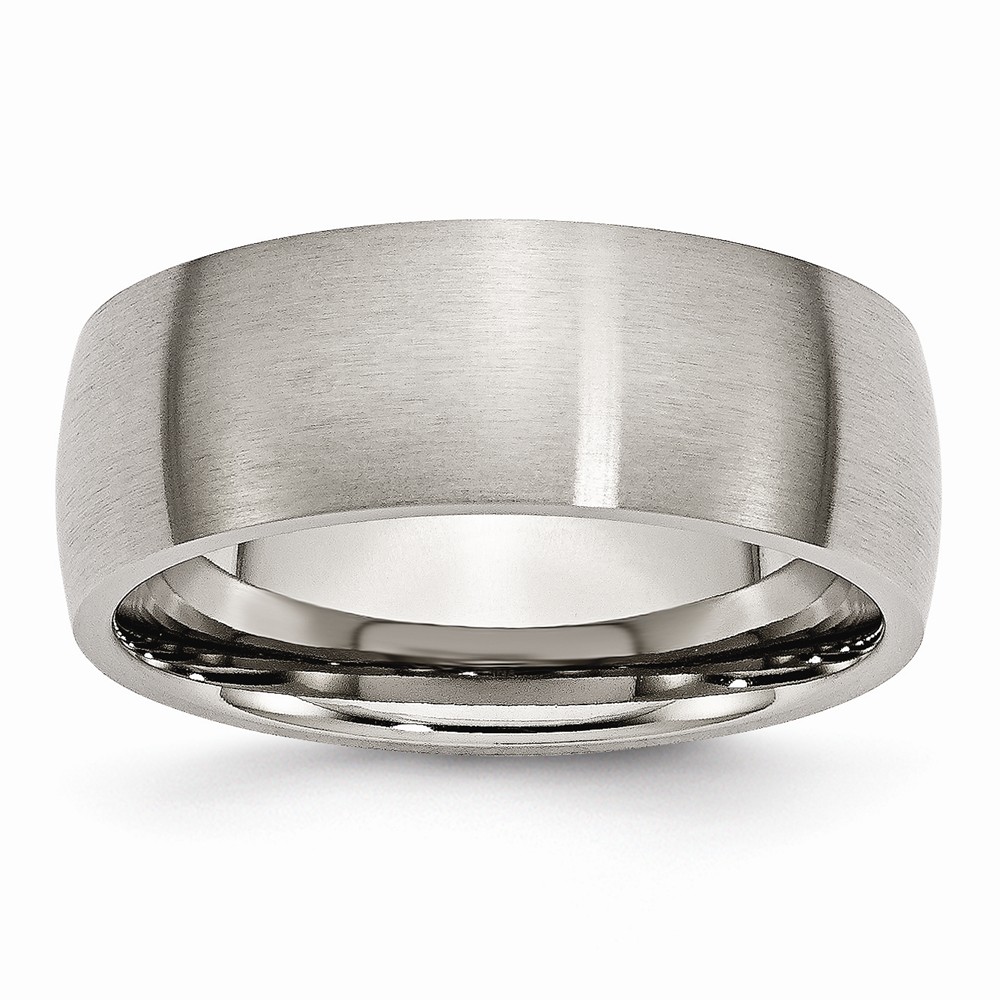 Titanium 8mm Brushed Domed Comfort Fit Band