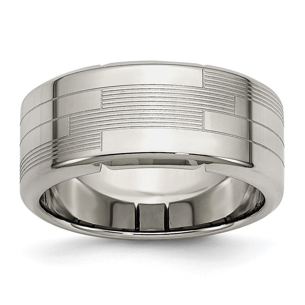 8mm Stainless Steel Textured Comfort Fit Band