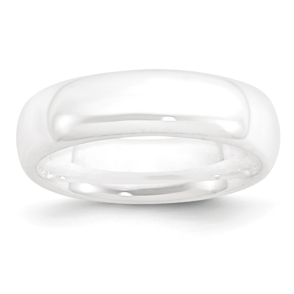 White Ceramic, 6mm Polished Domed Comfort Fit Band