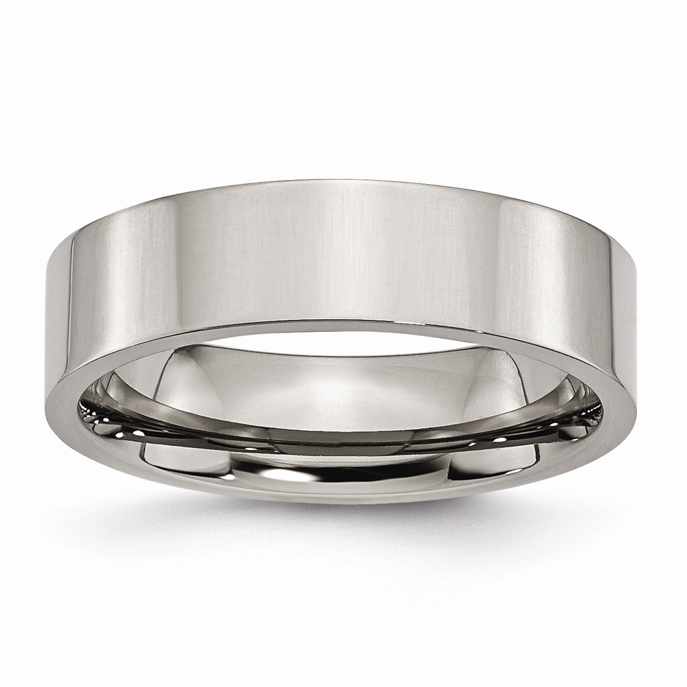Titanium 6mm Polished Flat Standard Fit Band