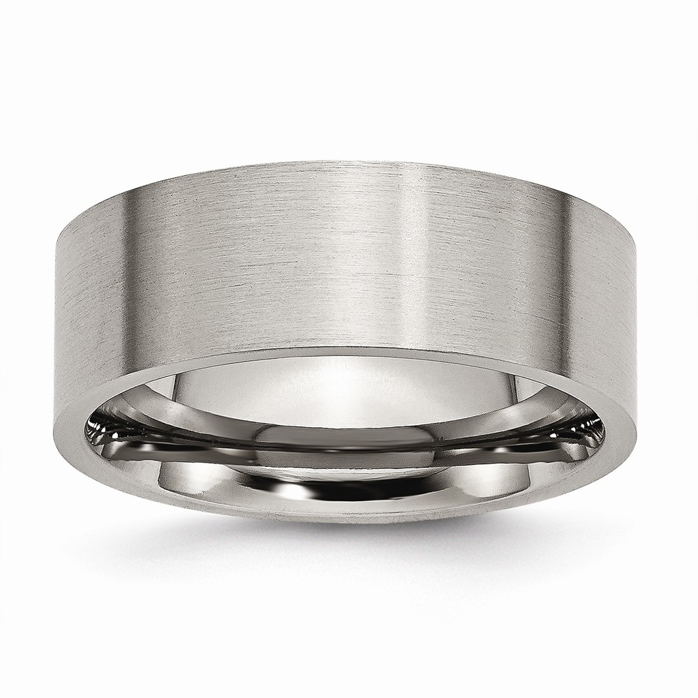 Titanium 8mm Brushed Flat Comfort Fit Band