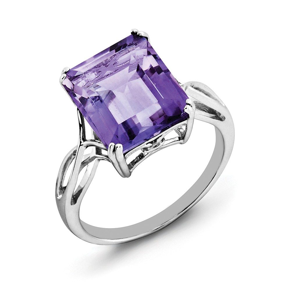 Octagonal Amethyst Ring in Sterling Silver