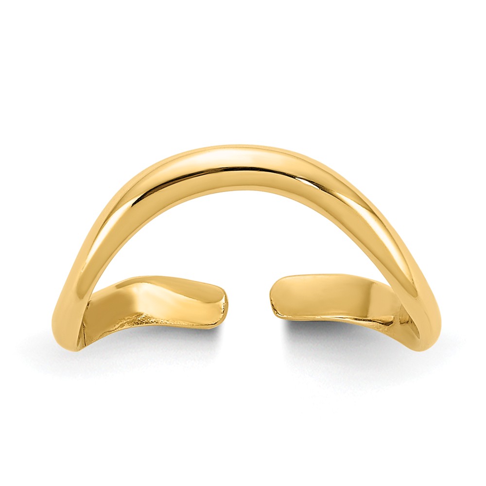 Polished Curved Toe Ring in 14K Yellow Gold