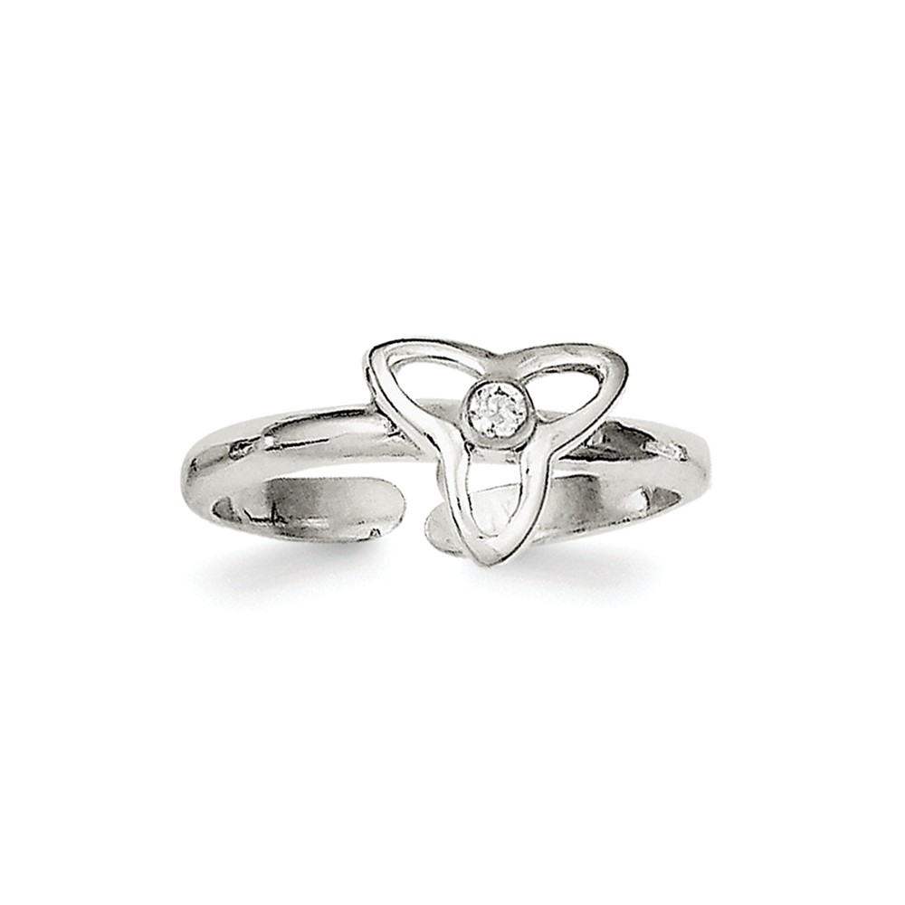 Cubic Zirconia Trinity Toe Ring in Sterling Silver