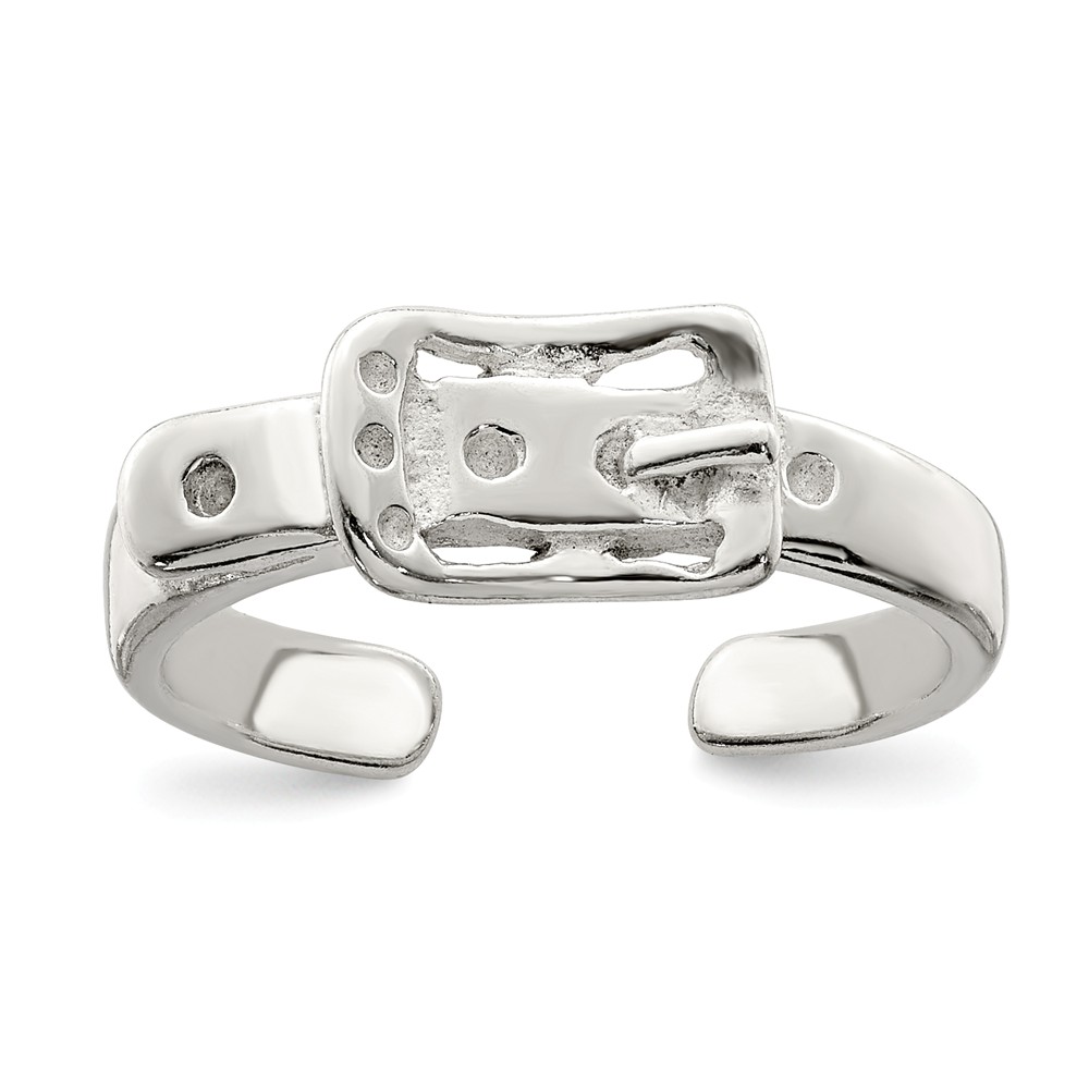 Antiqued Buckle Toe Ring in Sterling Silver