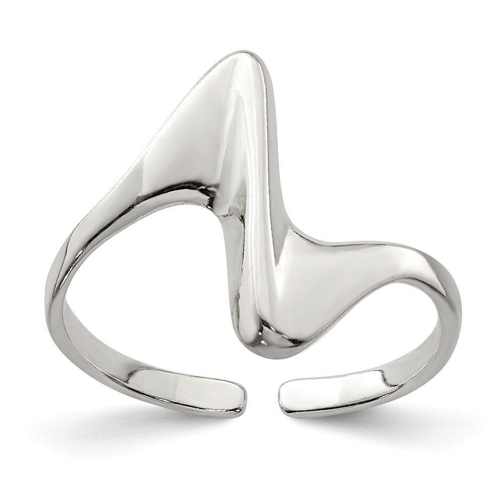 Polished Abstract Toe Ring in Sterling Silver