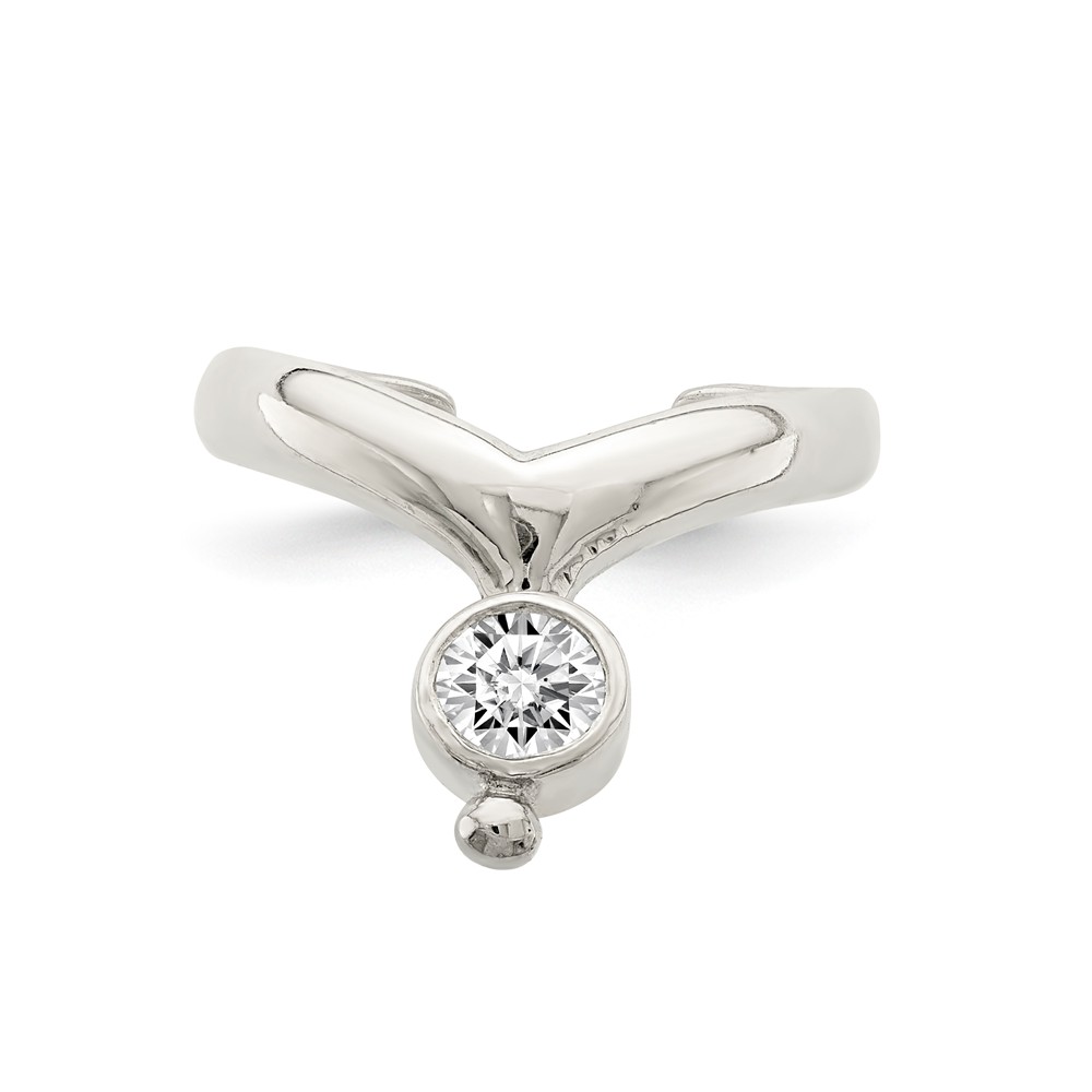 Cubic Zirconia Dangle Toe Ring in Sterling Silver