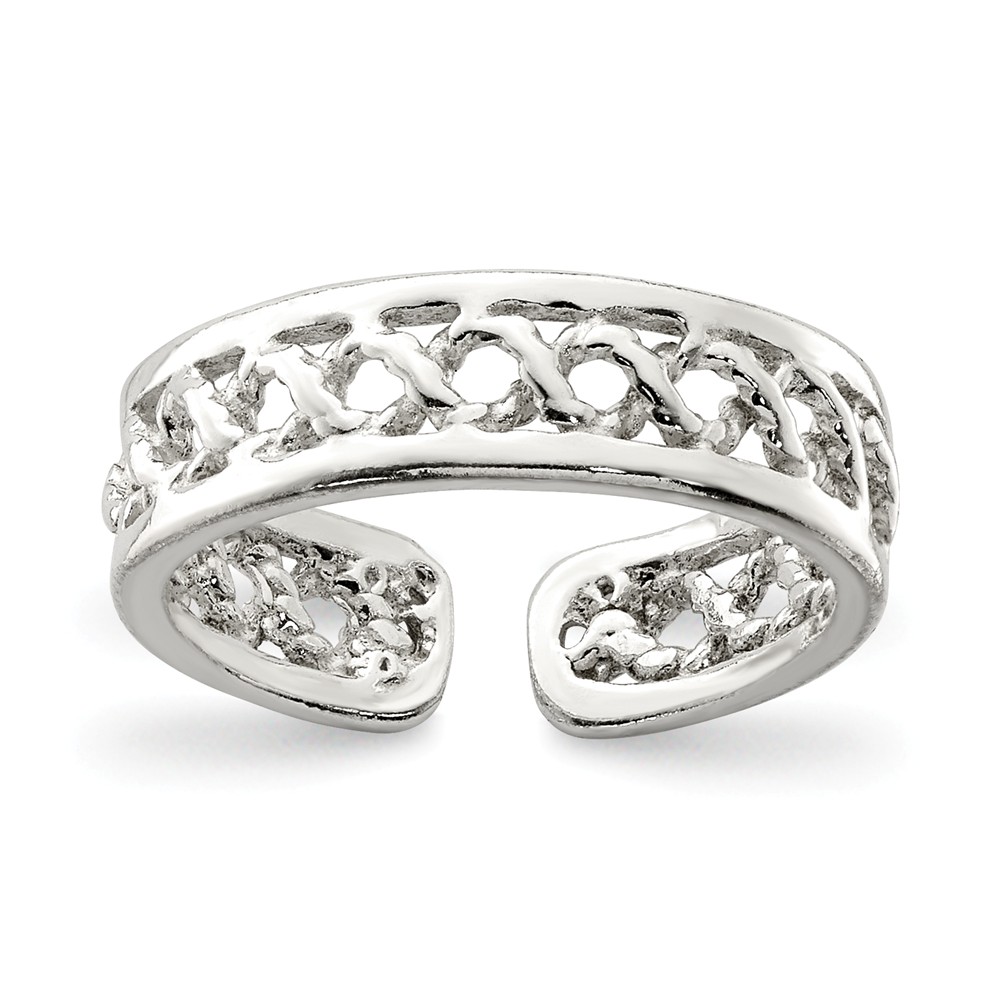 Twisted Rope Toe Ring in Sterling Silver