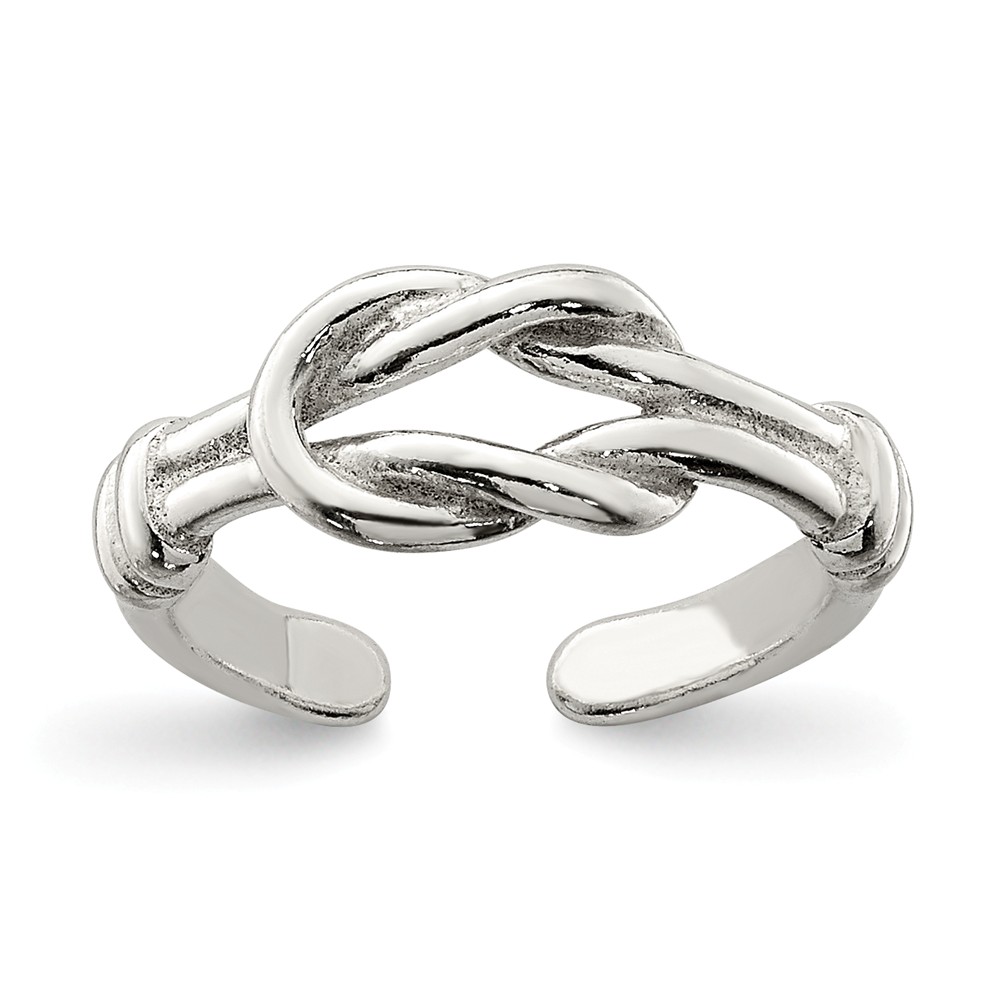 Love Knot Toe Ring in Sterling Silver