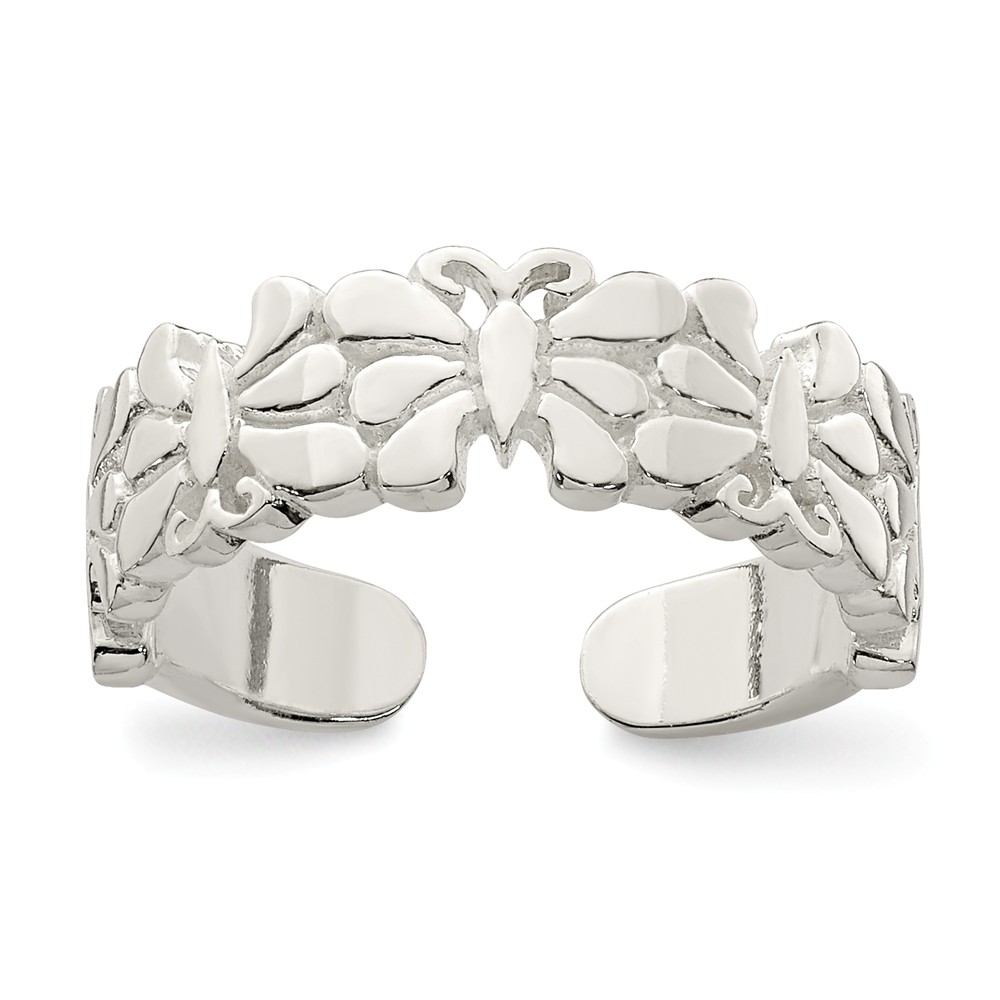 Polished Butterflies Toe Ring in Sterling Silver