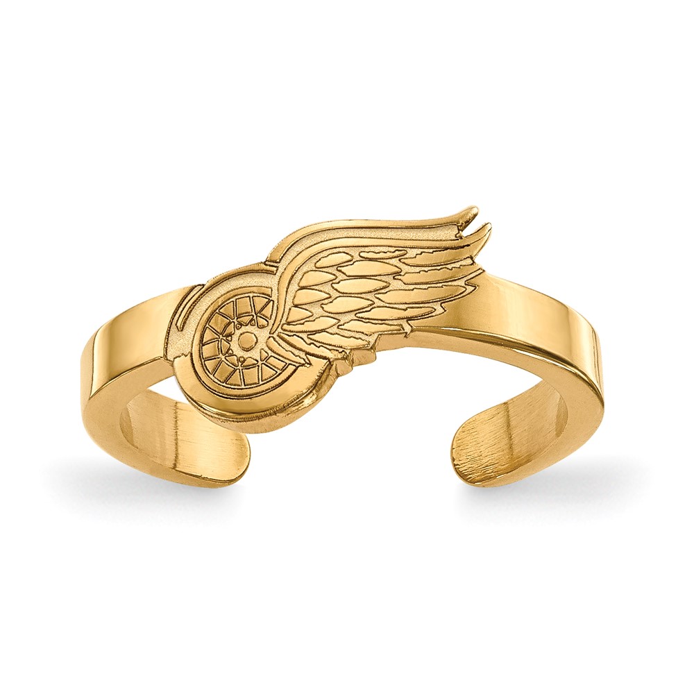 Sterling Silver 14k Yellow Gold Plated NHL Detroit Red Wings Toe Ring