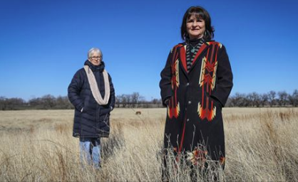 Mennonite pastor Florence Schloneger and Kaw tribal member Pauline Sharp