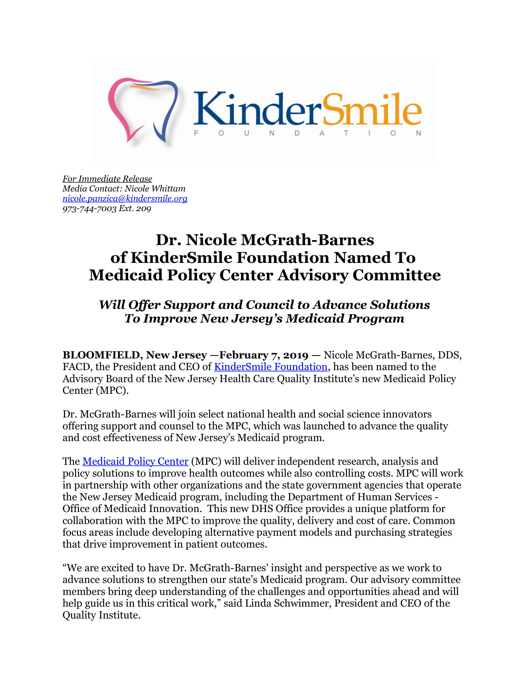 Click to read the press release.