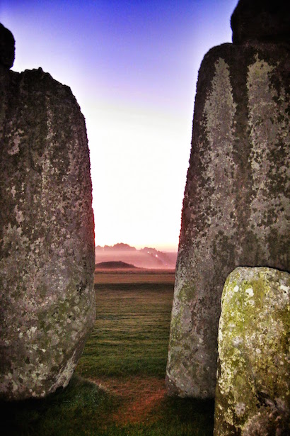 Fog on the frosty fields at Stonehenge