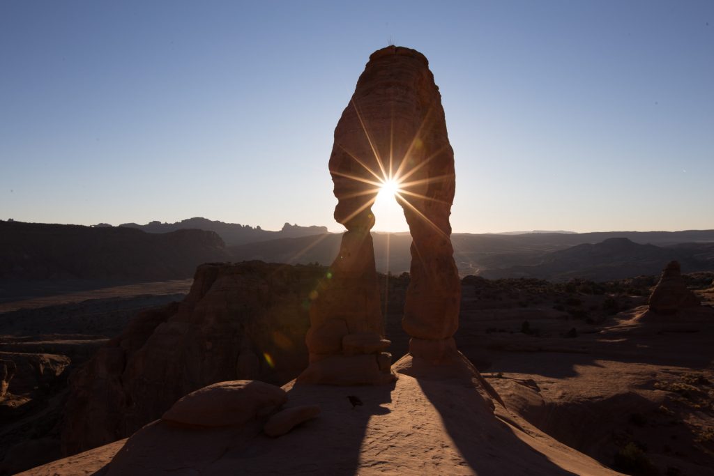 Utah Arches National Park - Delicate Arch -Sun Star