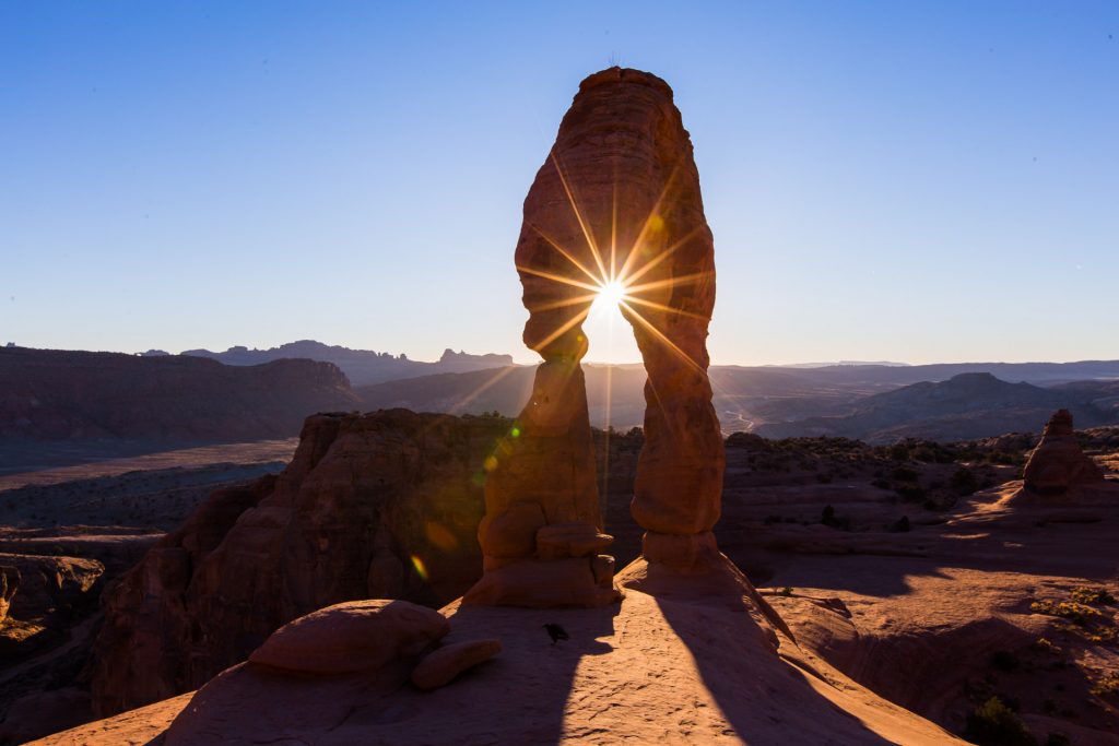 Utah Arches National Park - Delicate Arch -Sun Star