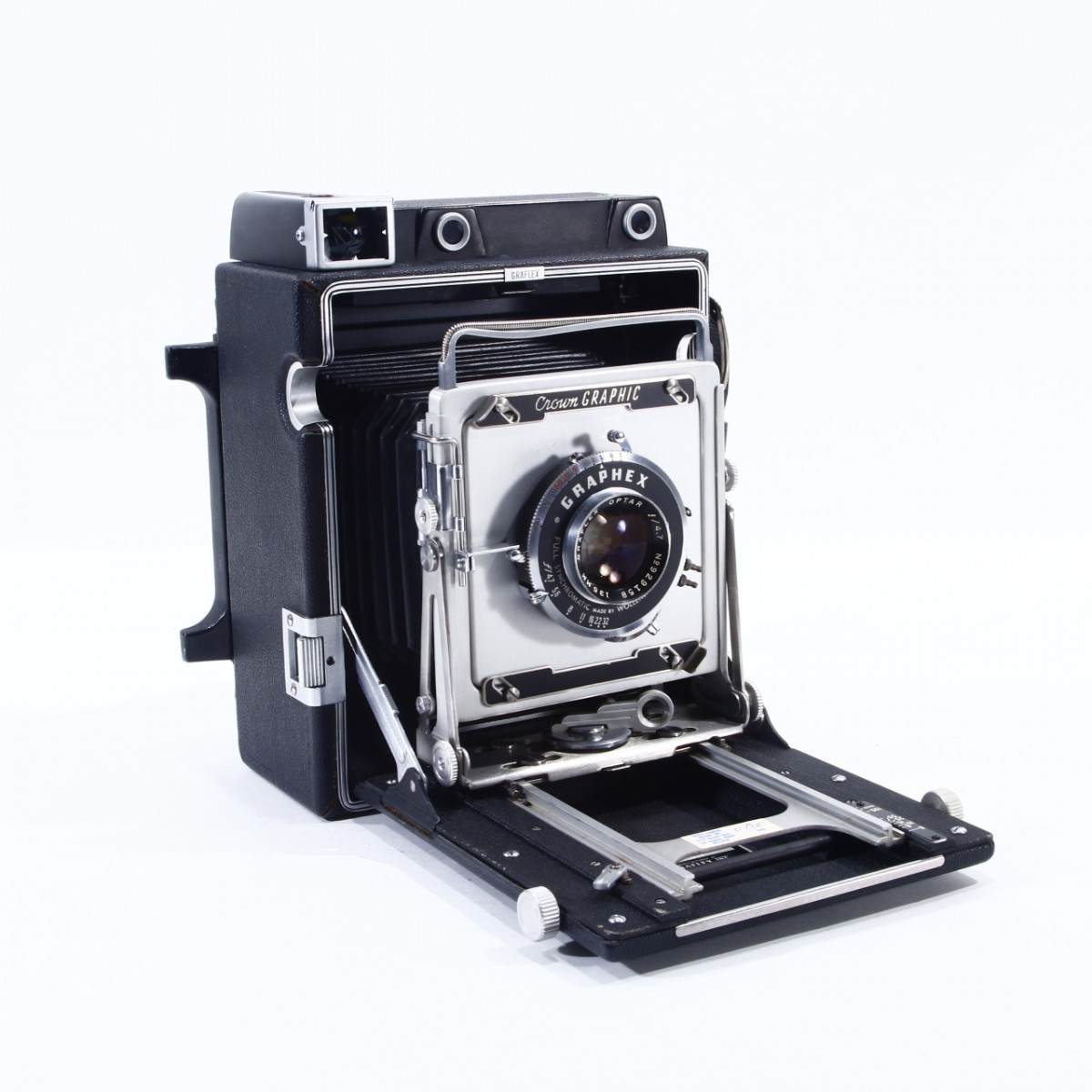 Graflex Crown Graphic 4x5 Press Camera with Graflex 135mm f4.7 Optar Lens