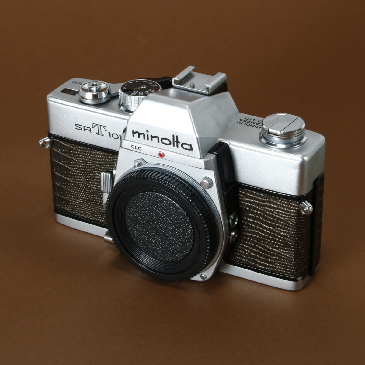 Minolta SRT 101 Camera - Refurbished and Reskinned in Brown Lizard