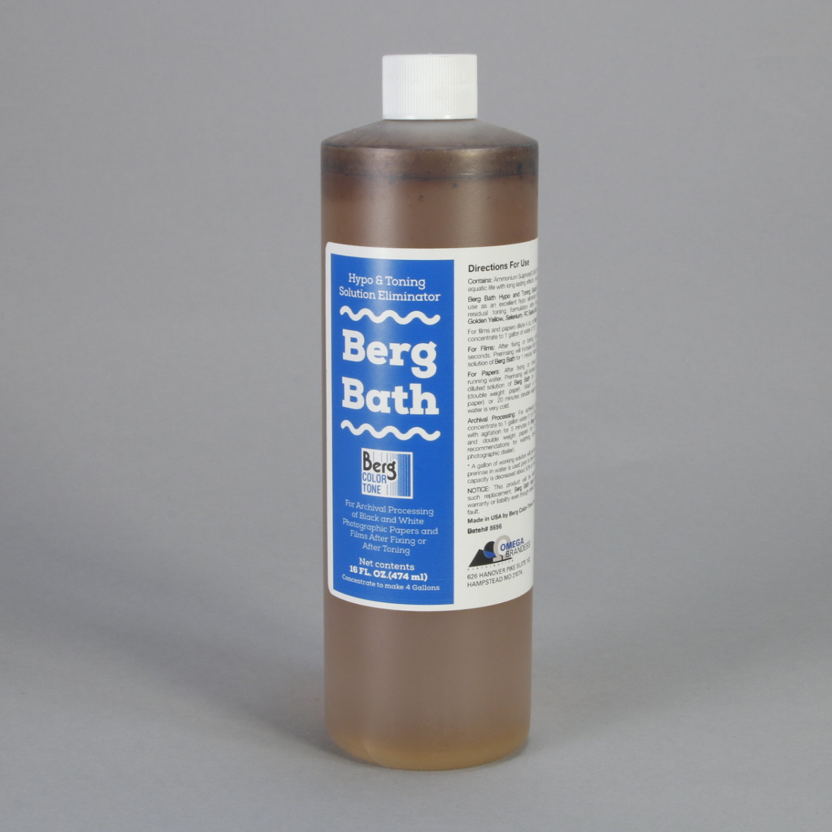 NLA - Berg Bath Hypo & Toning Solution Eliminator - 16oz
