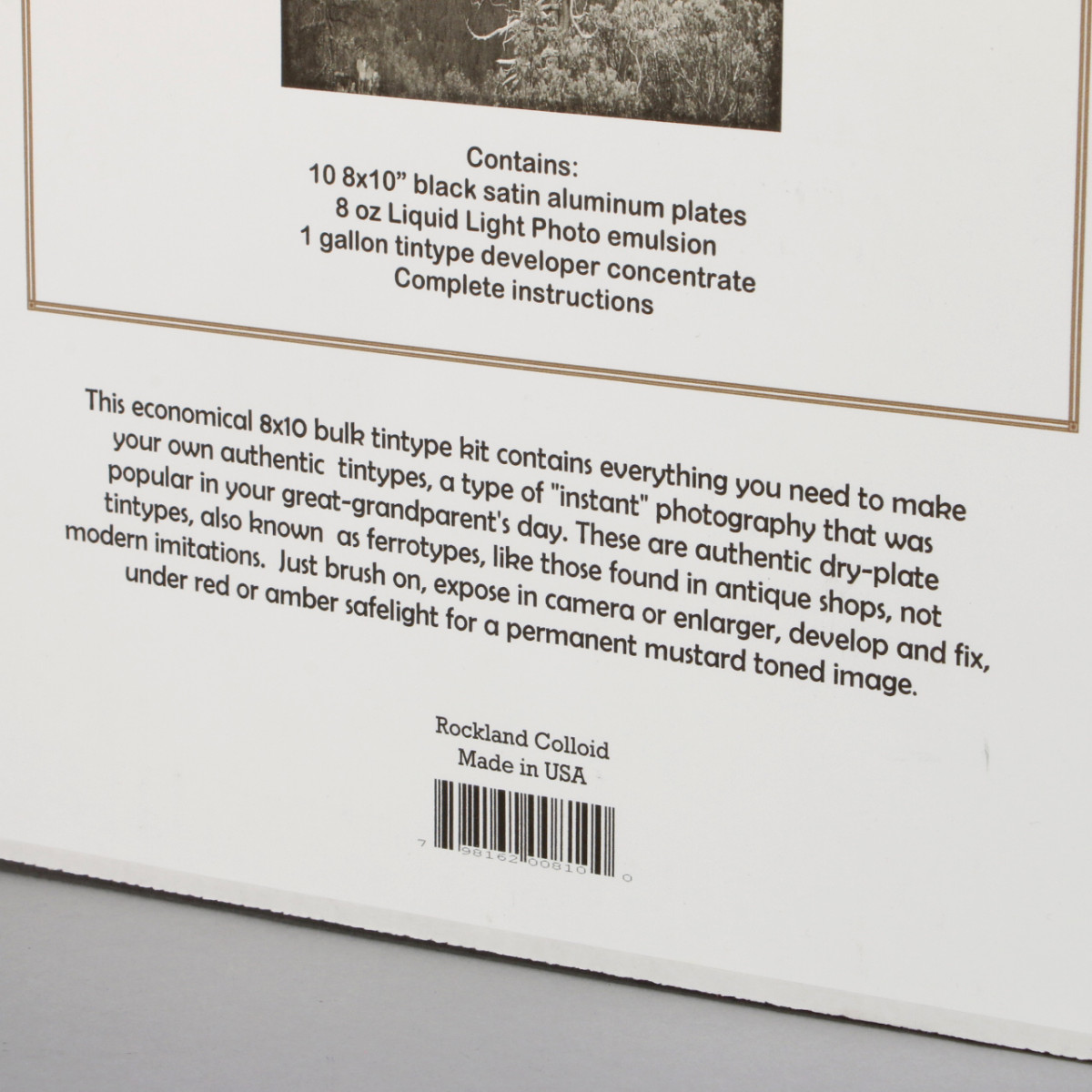 Rockland Tintype Parlor Kit for 8x10