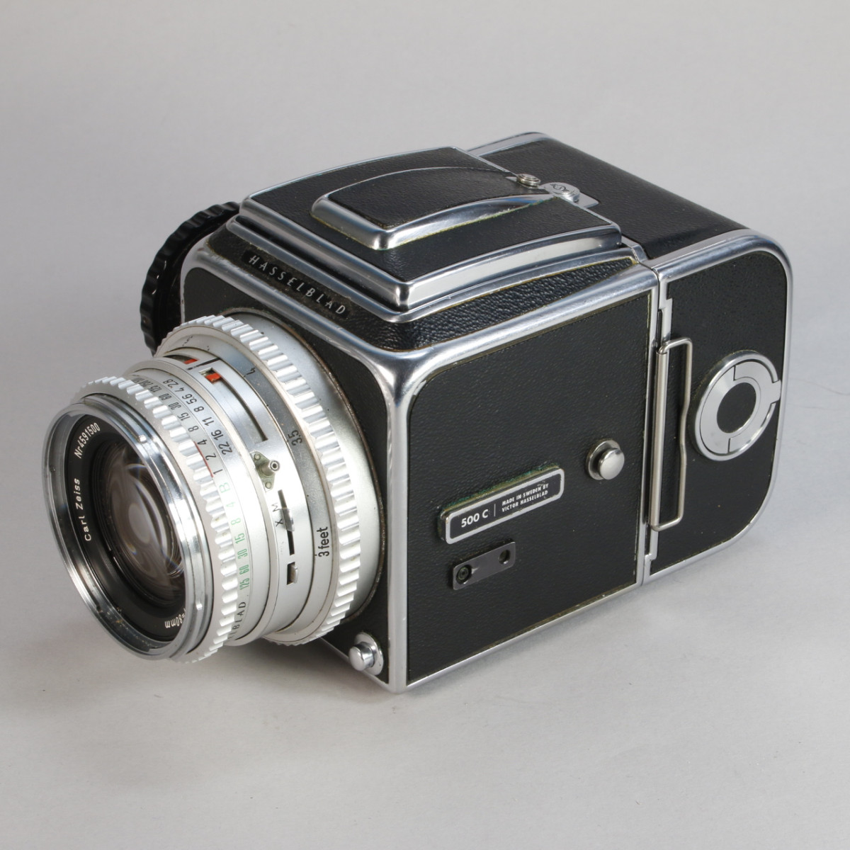 【交換可】hasselblad500CM80mmF2.8PhaseoneP30+ Hasselblad 500 C/M Black with A12 Back - Waist Level Finder