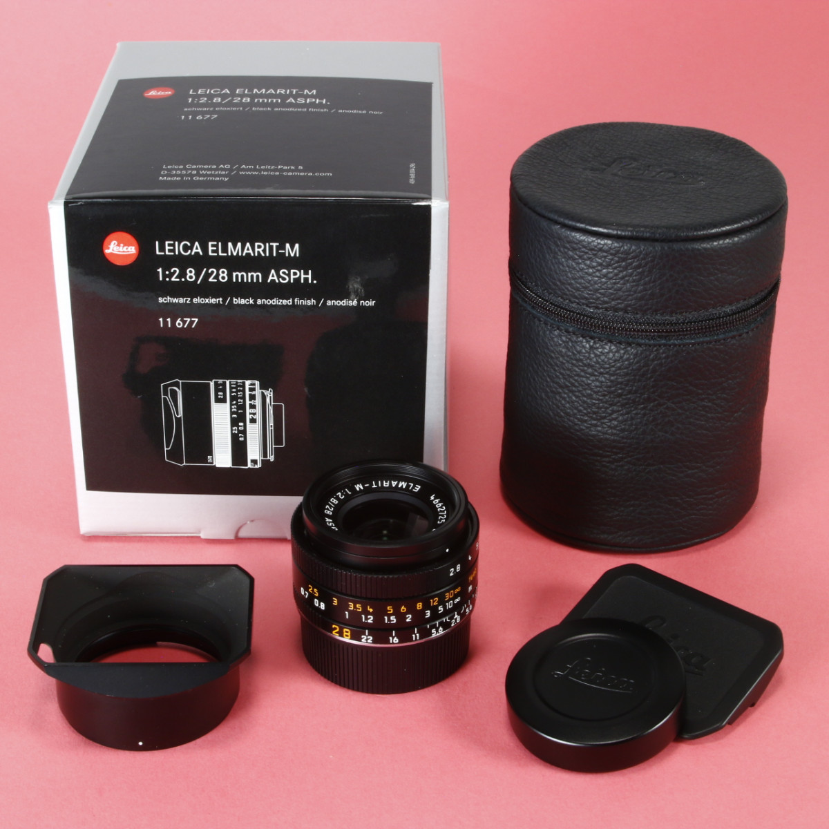 Leica 28mm f2.8 Elmarit-M Asph Lens 6-Bit 11677 Black - Boxed