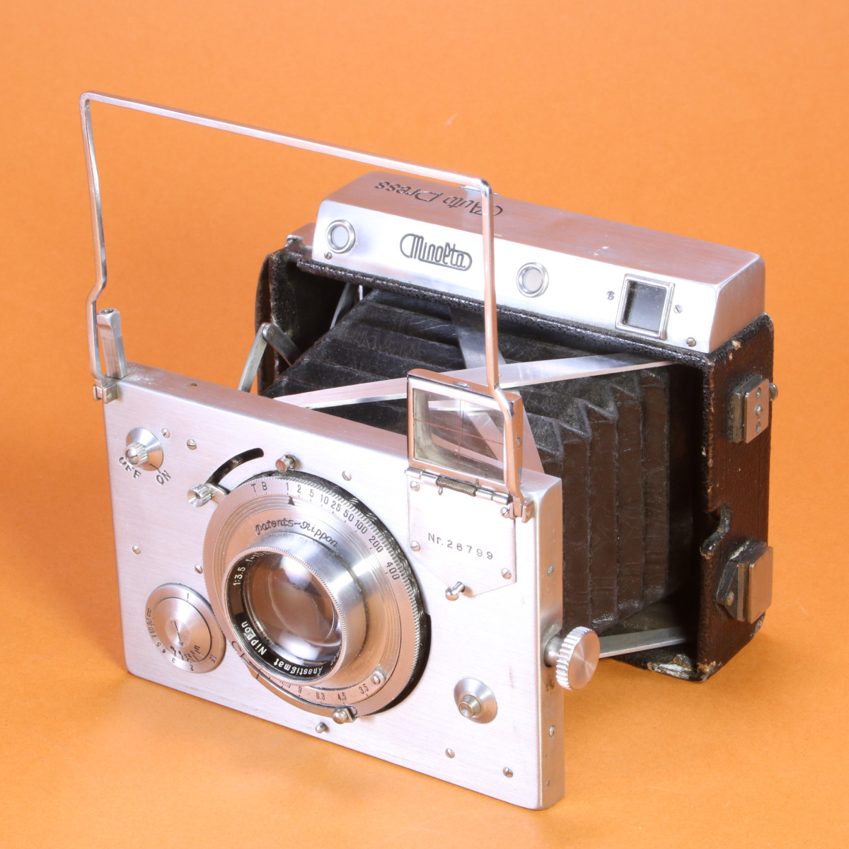 Minolta Auto Press Camera with 105mm f3.5 Promar Lens