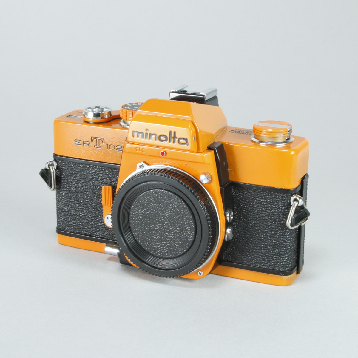 Minolta SRT 102 Camera - Recoated in Orange | Blue Moon Camera