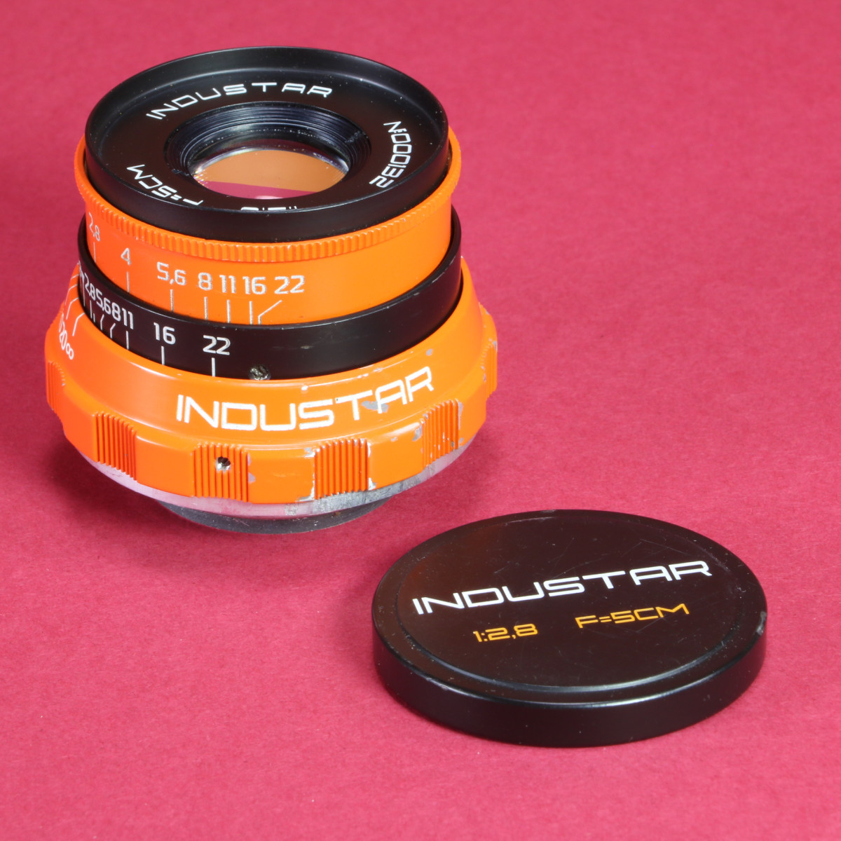 Industar 5cm f2.8 Lens for M39 - Orange