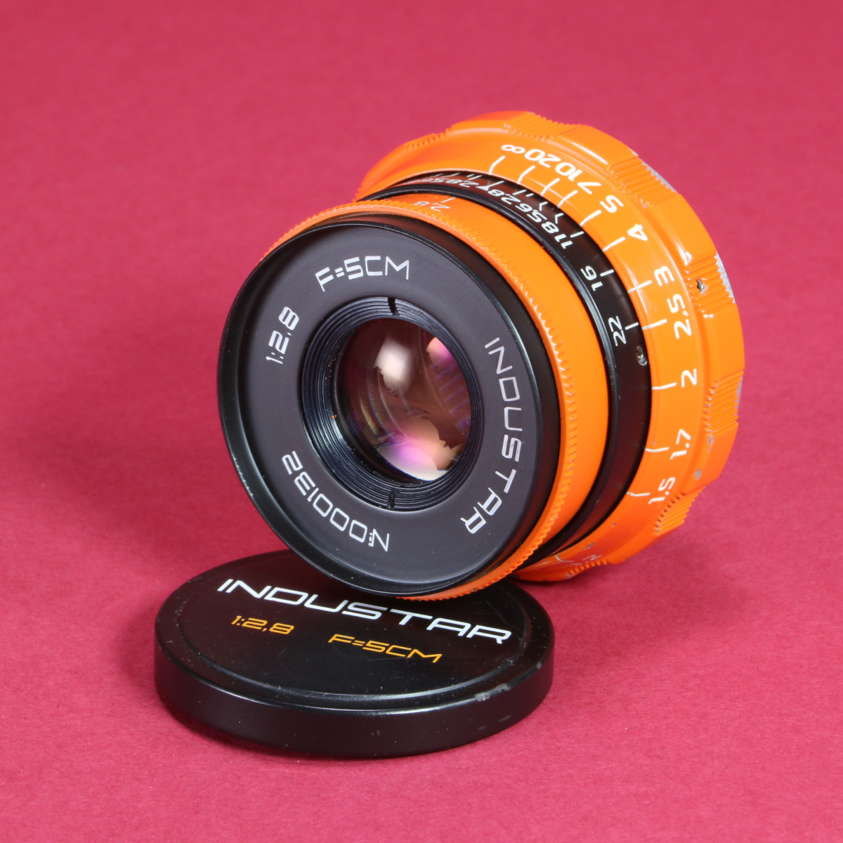 Industar 5cm f2.8 Lens for M39 - Orange