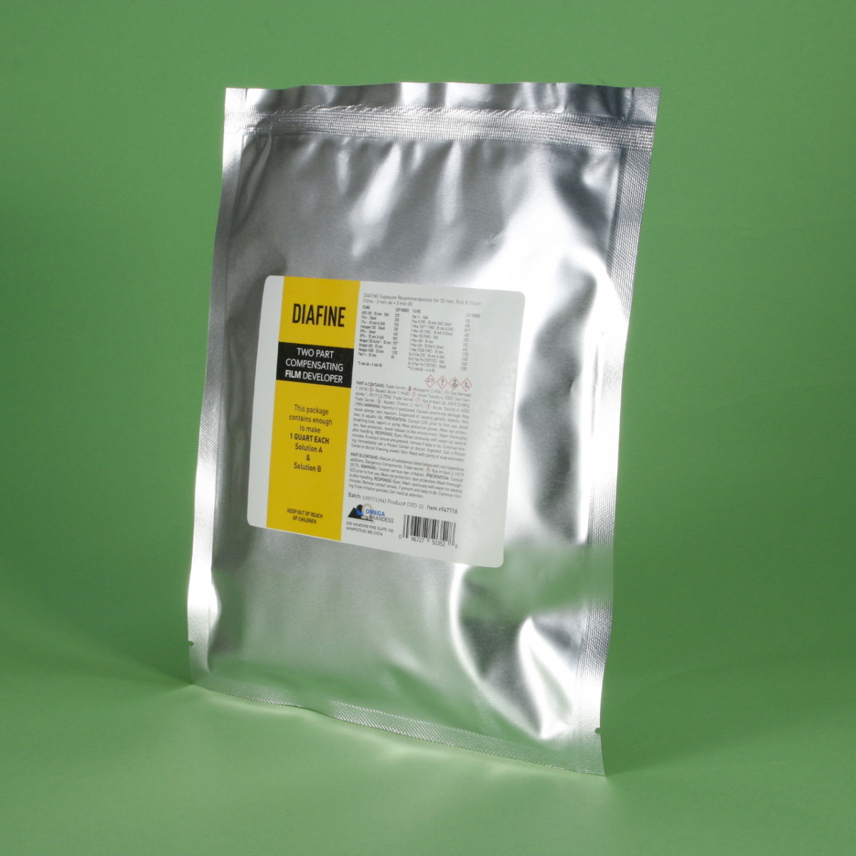 Diafine Black and White Compensating Film Developer - 1 Quart