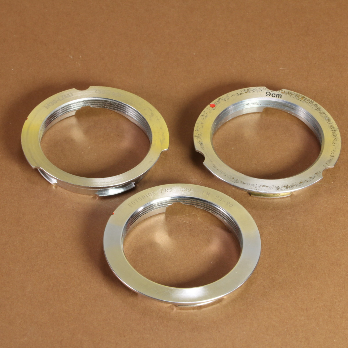 Set of (3x) Lens Mount Adapters - M39 to Leica M Mount (9cm / 28-90 / 35-135)