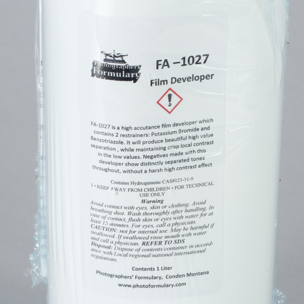 Photographer's Formulary FA-1027 Film Developer - 1 Liter