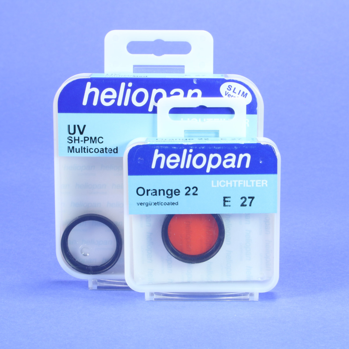 Set of Two Heliopan E27 filters - Orange and UV - 27mm