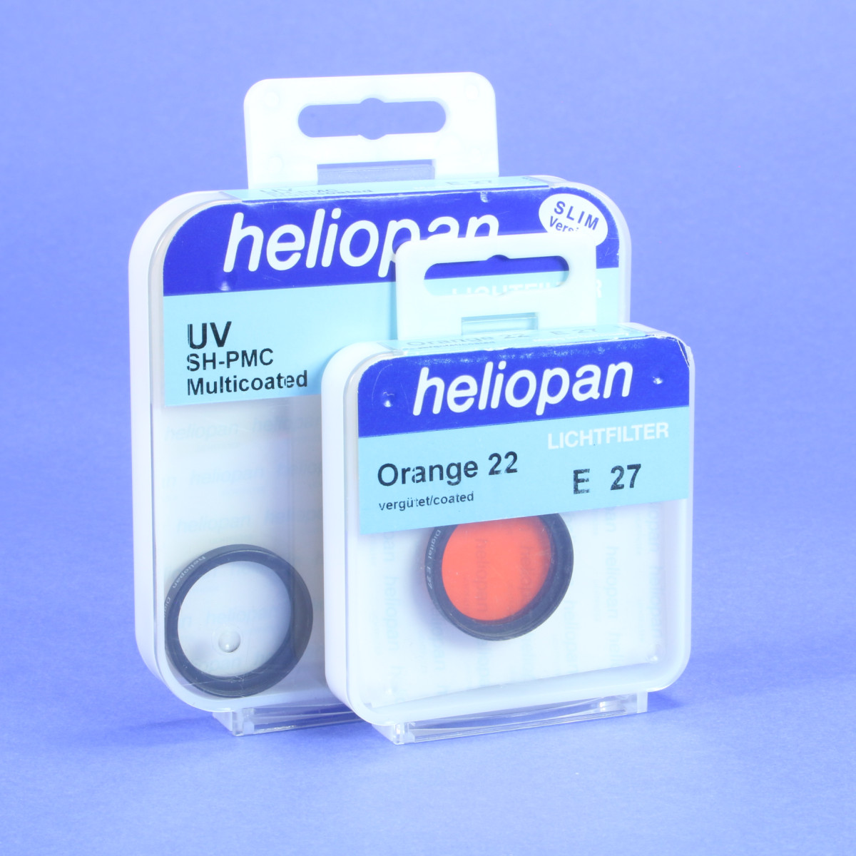 Set of Two Heliopan E27 filters - Orange and UV - 27mm